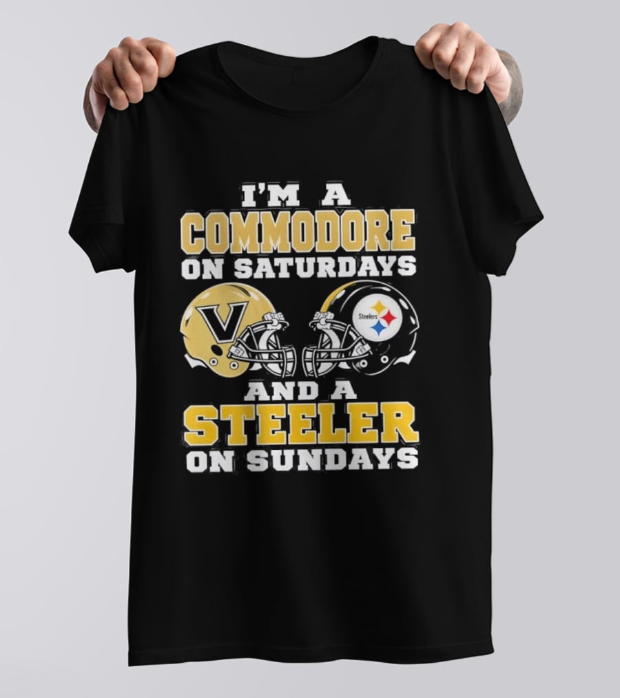I'm A Commodore On Saturdays And A Steeler On Sundays Helmets T-Shirt