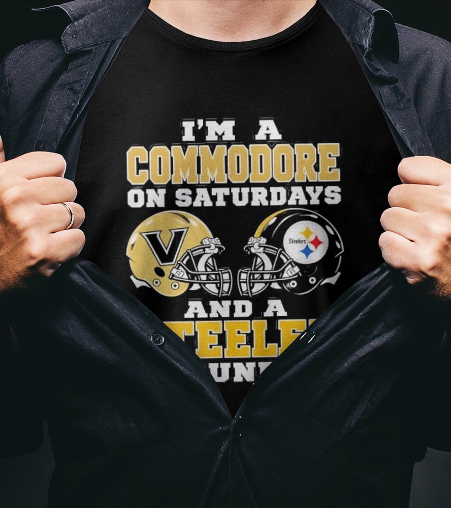 I'm A Commodore On Saturdays And A Steeler On Sundays Helmets T-Shirt