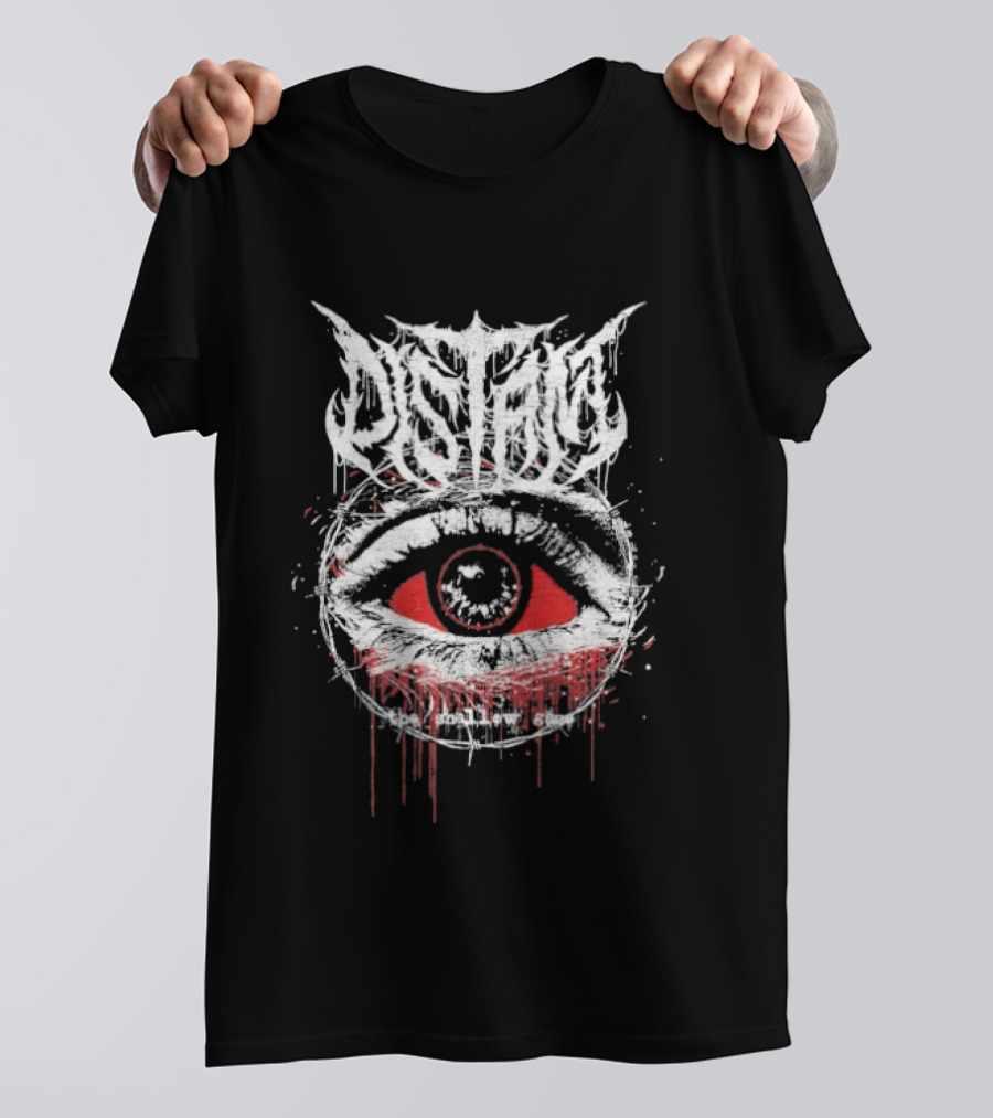Distant Shallow Gaze Eye Red Dripping Eye With Stylized T-Shirt