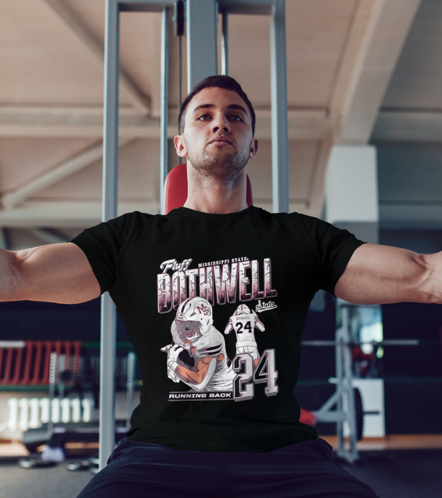 Fluff Bothwell No 24 Mississippi State Running Back T-Shirt