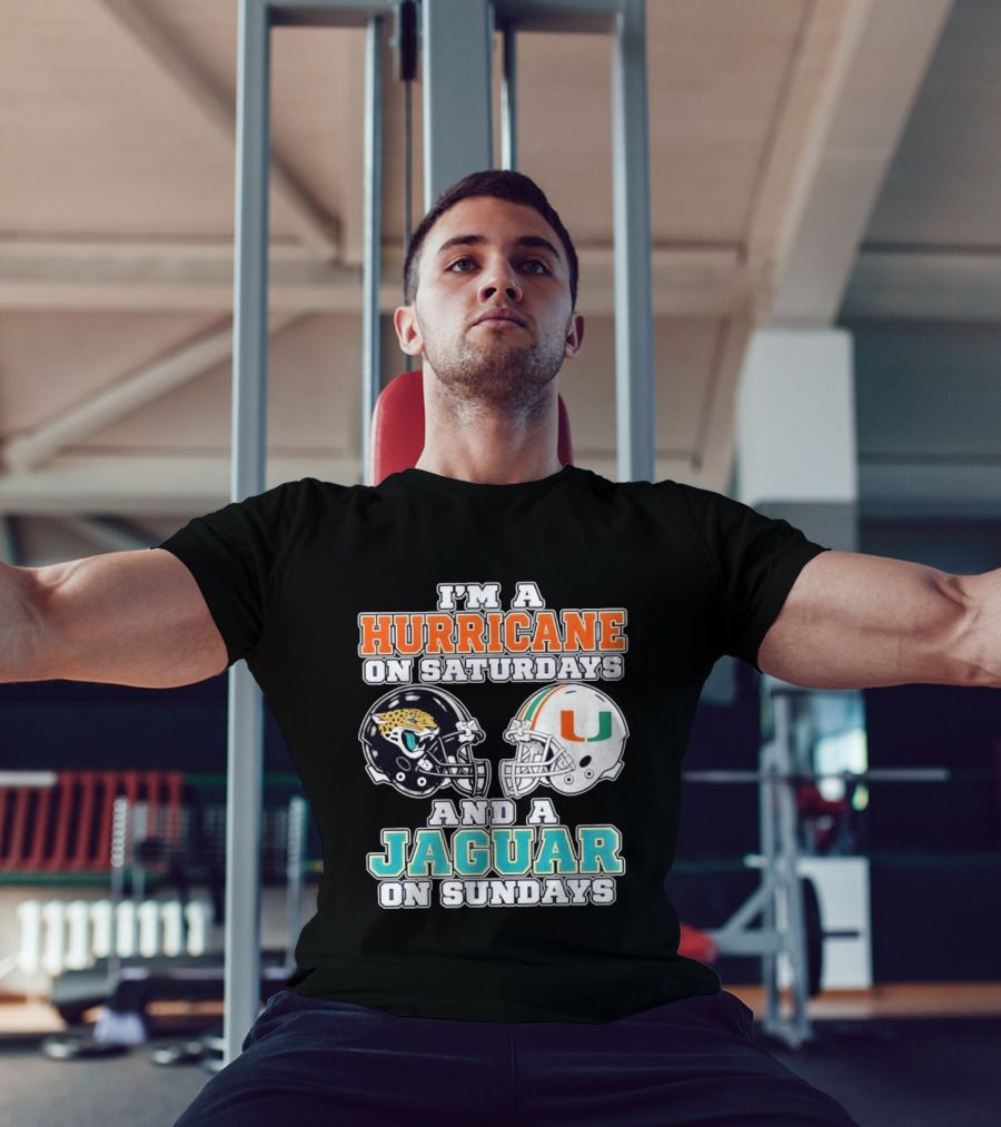 Hurricane Saturdays Jaguar Sundays Football Helmets T-Shirt
