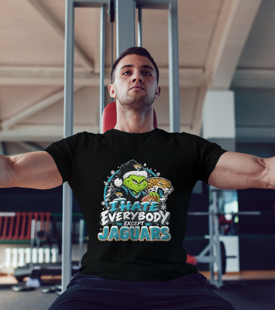 Original Jacksonville Jaguars Grinch I Hate Everybody Except Jaguars Fans Christmas Holiday T-Shirt