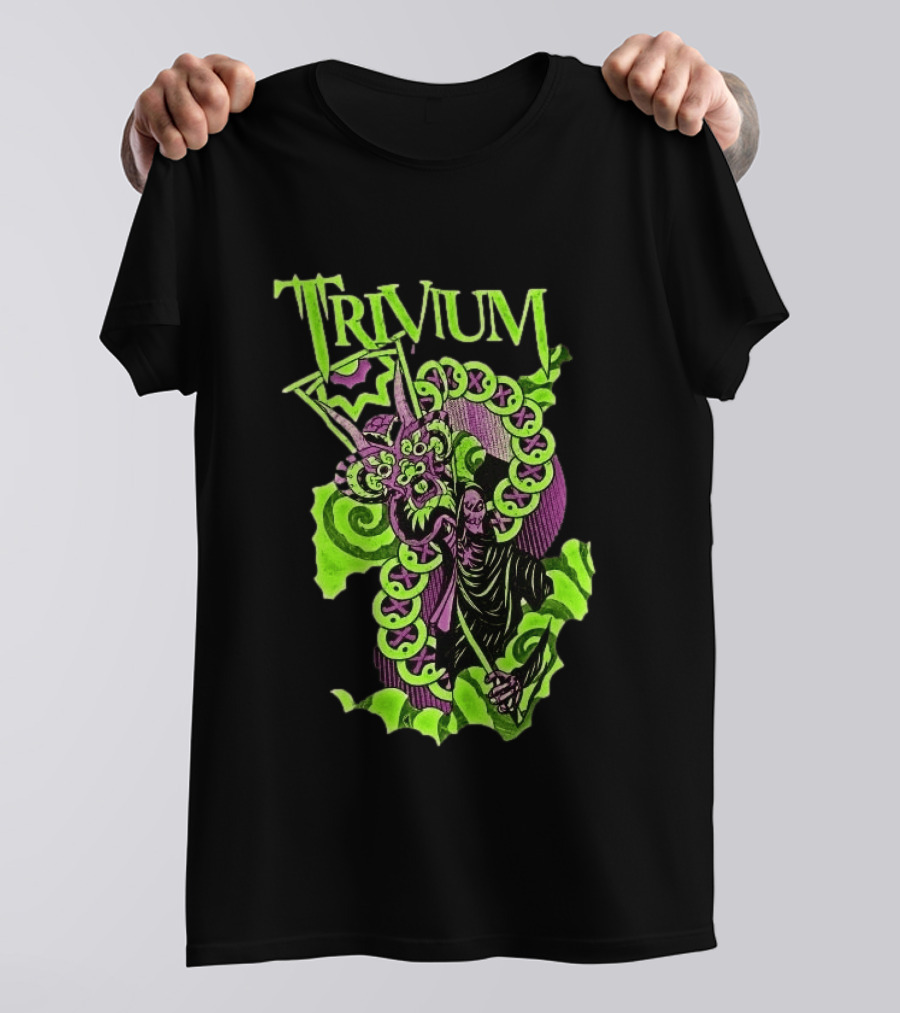 Trivium Australia Tour 2026 Neon Green Serpent Wizard T-Shirt