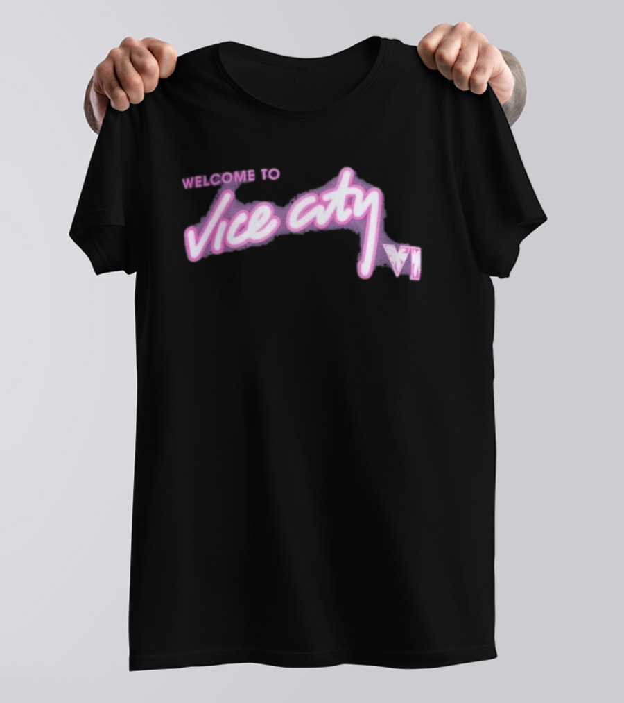Miami Heat Court Culture Welcome To Vice City VI Pink Neon T-Shirt