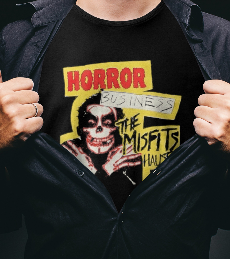Middle Of Beyond Misfitshausen Misfits X Danhausen Horror Business Iconic Skull T-Shirt
