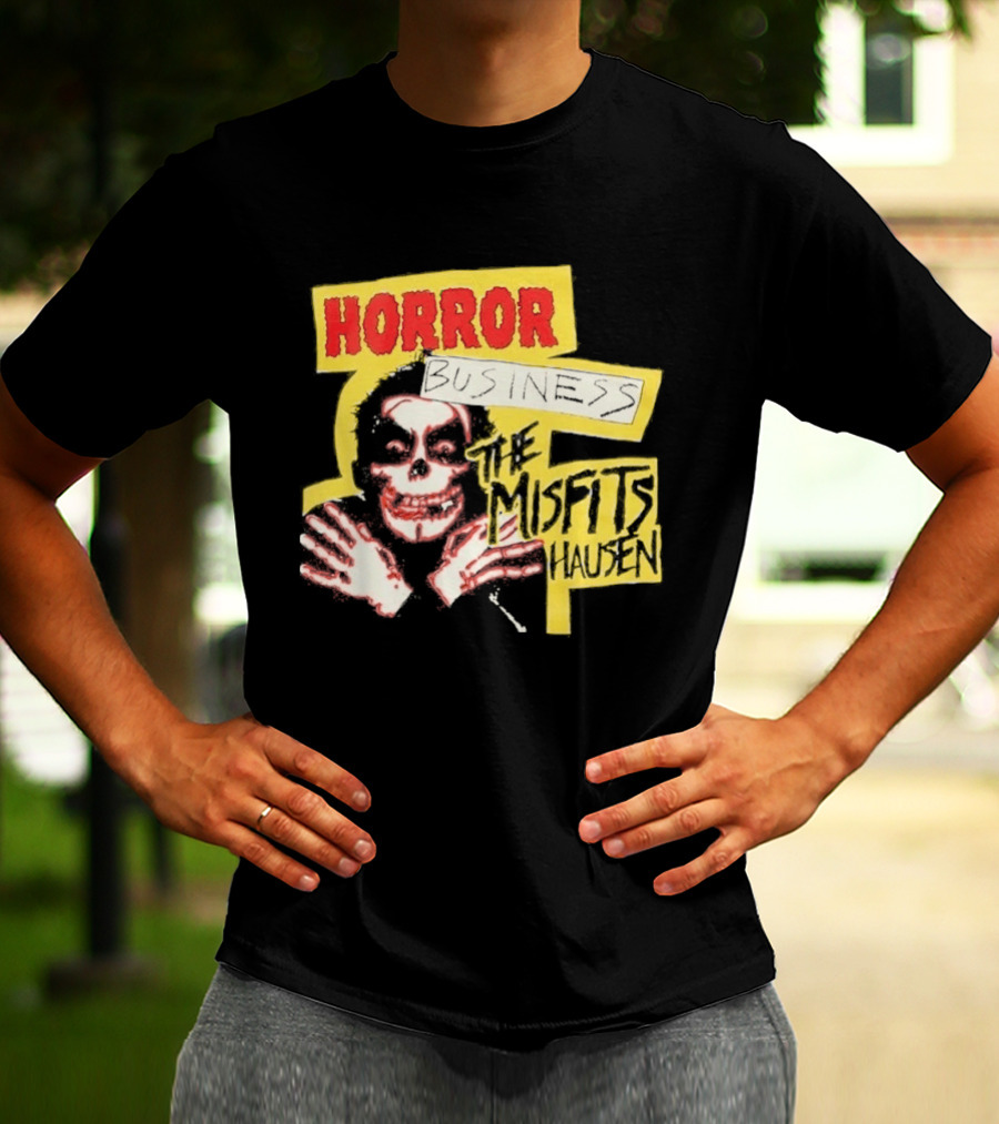Middle Of Beyond Misfitshausen Misfits X Danhausen Horror Business Iconic Skull T-Shirt