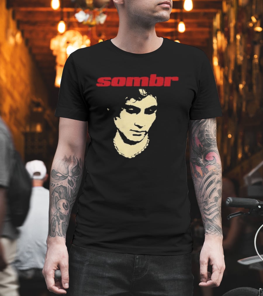 Sombr Looking Down Photo Black Tour Store T-Shirt