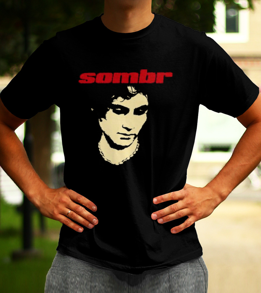 Sombr Looking Down Photo Black Tour Store T-Shirt