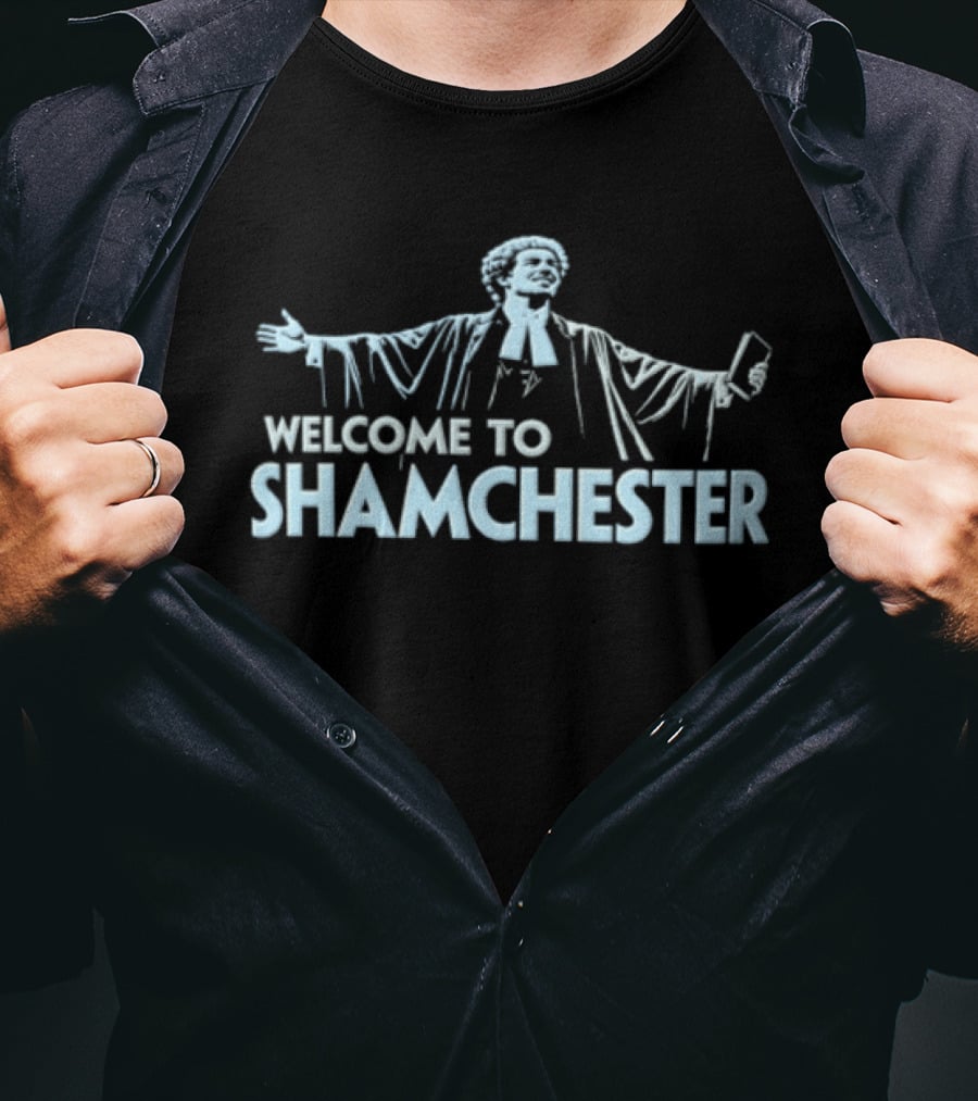 Welcome To Shamchester Satirical Statue Imagery Collection T-Shirt