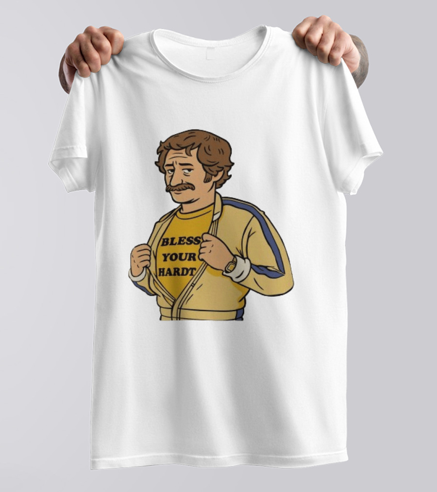 Bless Your Hardt Damn I'm Good Cartoon 70s Style Mustache Vintage Look T-Shirt