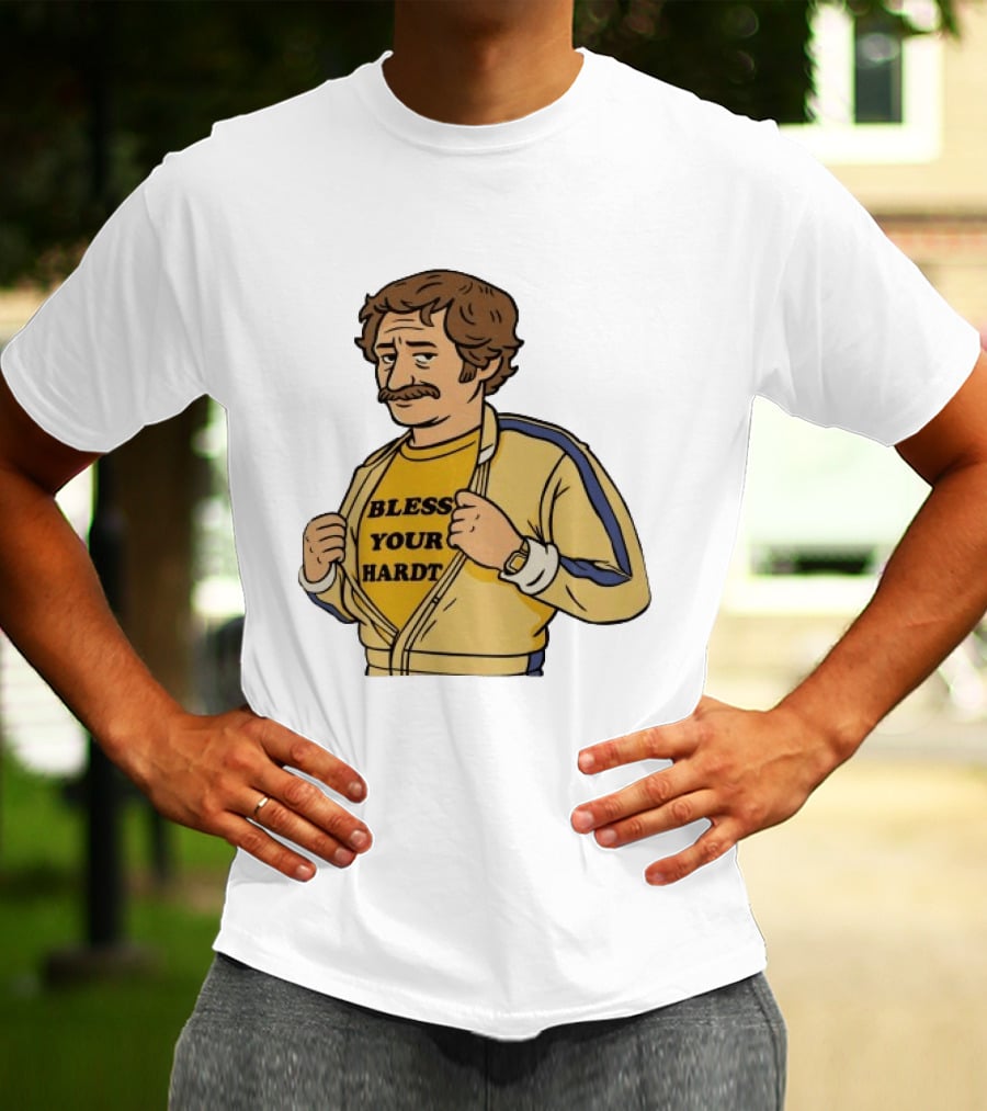 Bless Your Hardt Damn I'm Good Cartoon 70s Style Mustache Vintage Look T-Shirt
