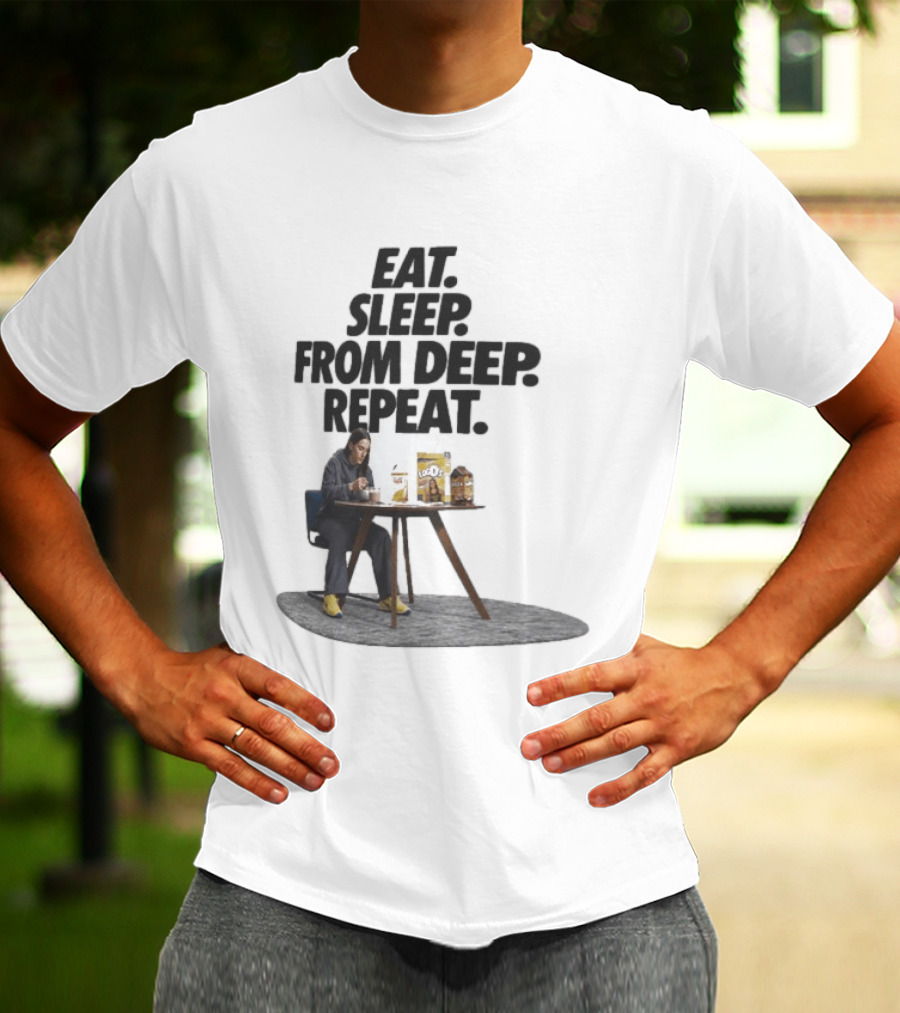 Caitlin Clark Eat Sleep From Deep Repeat Basketball Enthusiast Fun Cereal Moment T-Shirt