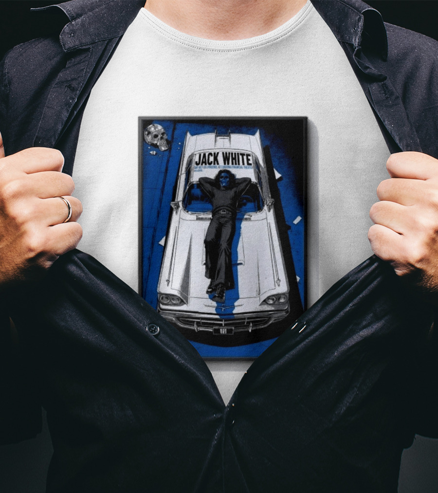 Jack White Phoenix AZ Concert October 3 2026 Classic Car And Skull T-Shirt