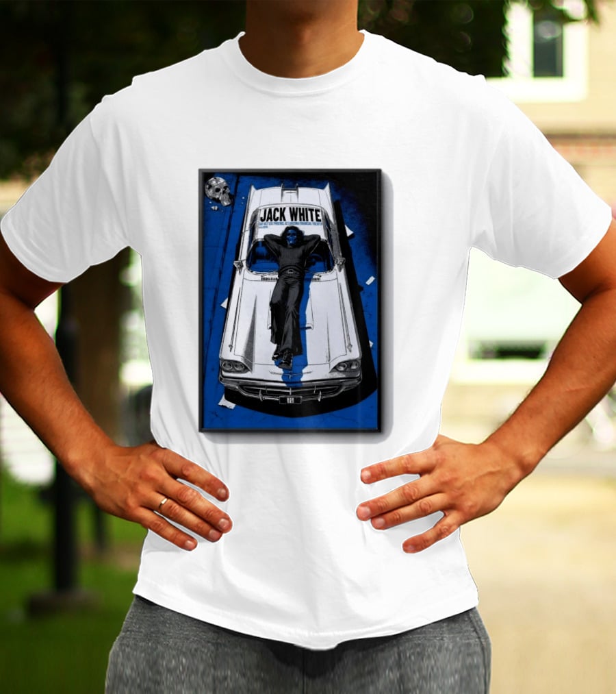 Jack White Phoenix AZ Concert October 3 2026 Classic Car And Skull T-Shirt