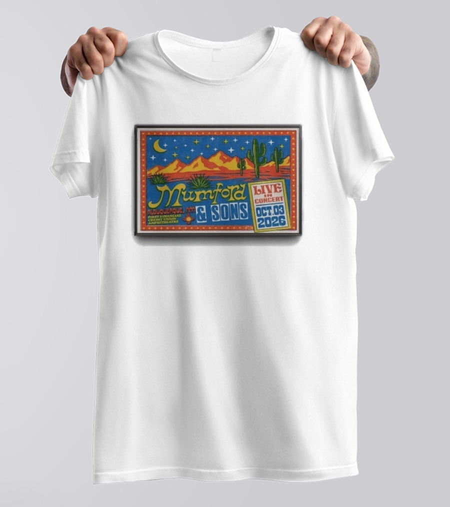 Original Mumford And Sons Live In Concert October 3 2026 Albuquerque NM T-Shirt