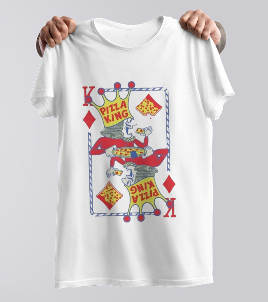 Pizza King Eating Pizza Playing Card K Diamonds T-Shirt
