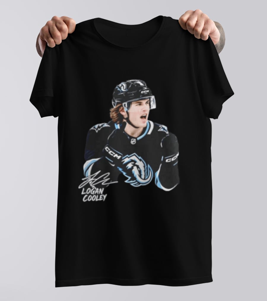 Arizona Coyotes Logan Cooley 92 Hockey Player Gesture CCM Jersey T-Shirt