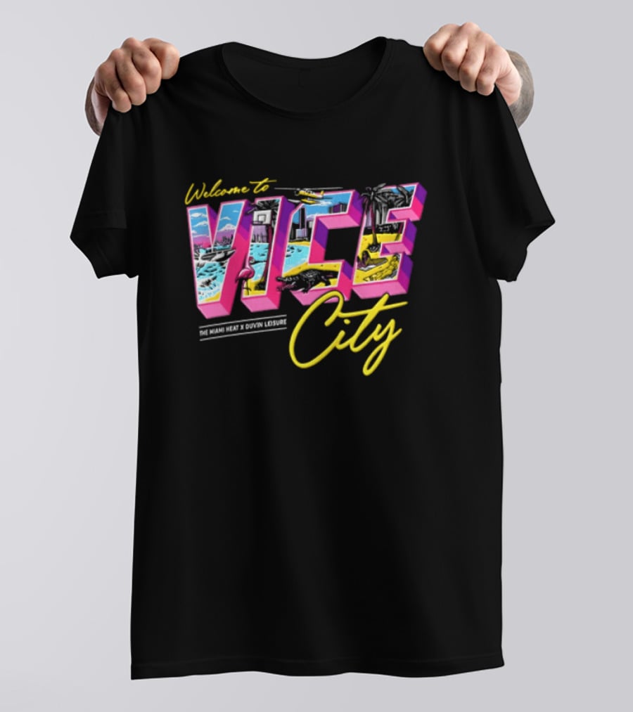 Welcome To Vice City Court Culture X Duvin Postcard T-Shirt