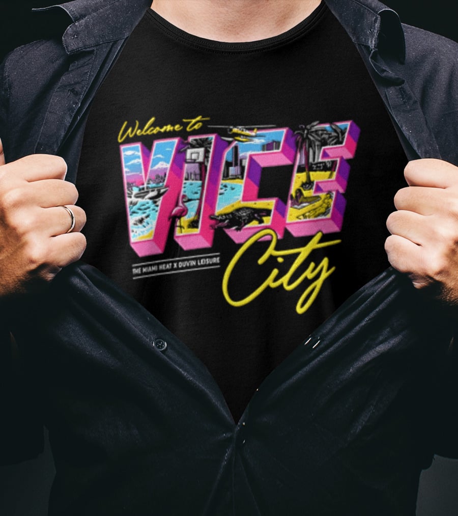Welcome To Vice City Court Culture X Duvin Postcard T-Shirt