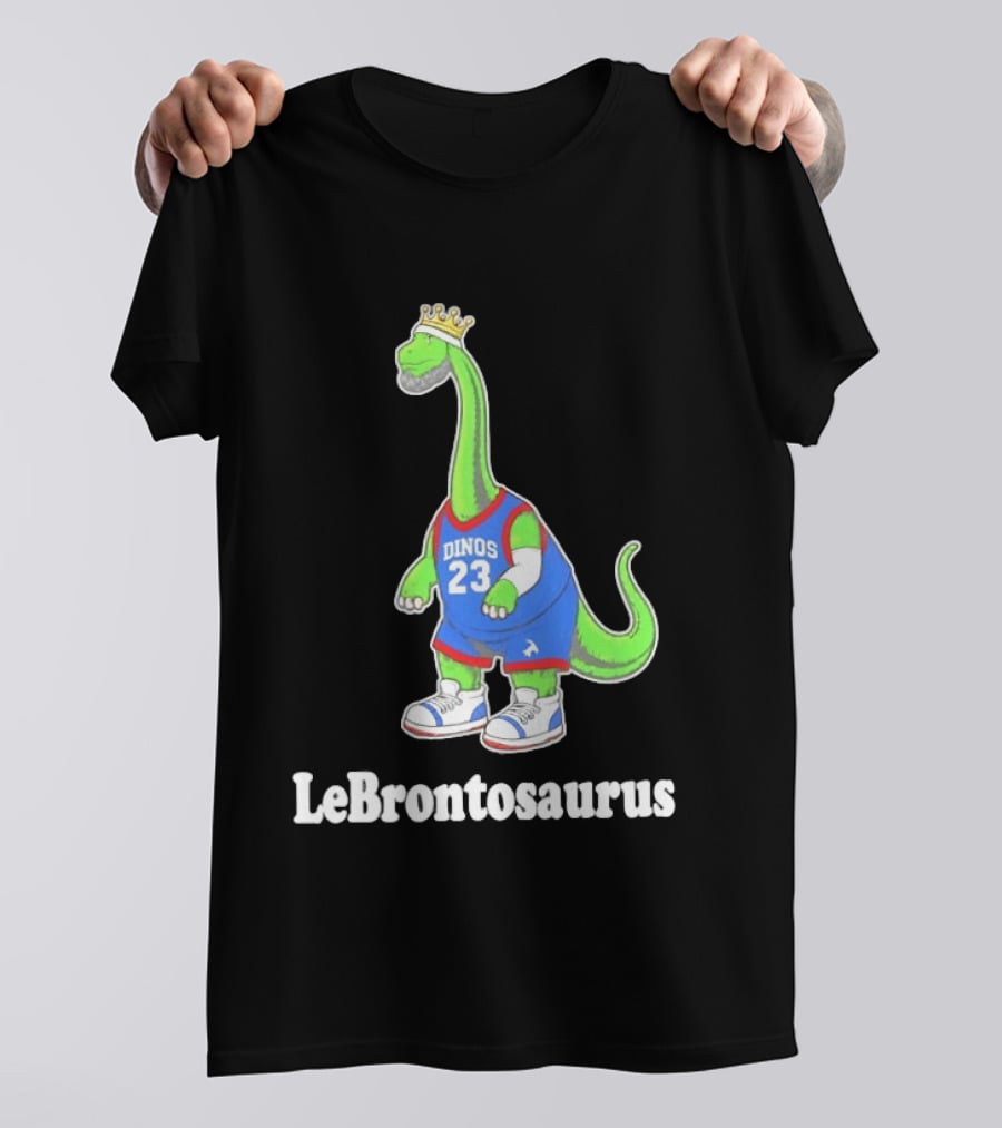 LeBrontosaurus 23 Dinos Dinosaur Basketball Crown Basketball T-Shirt
