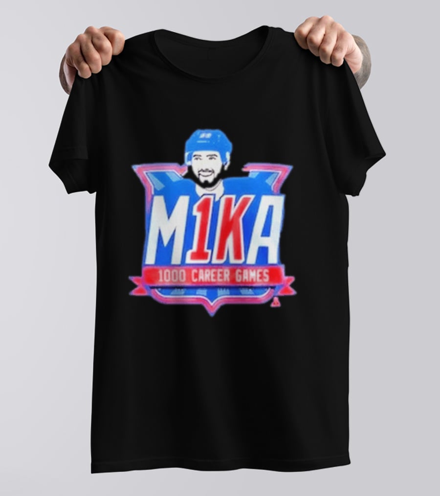 Mika Zibanejad 1000 Career Games M1KA New York Rangers T-Shirt