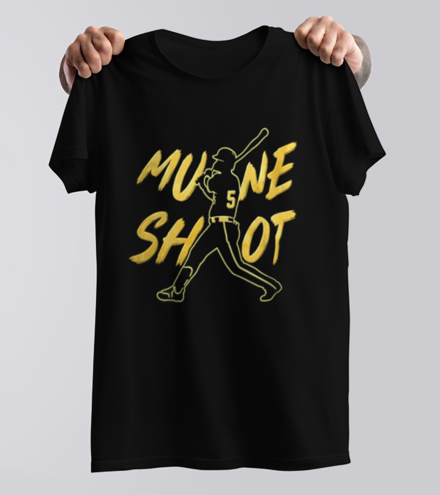 Mu Ne Shot 5 Baseball Player Swinging Bat T-Shirt