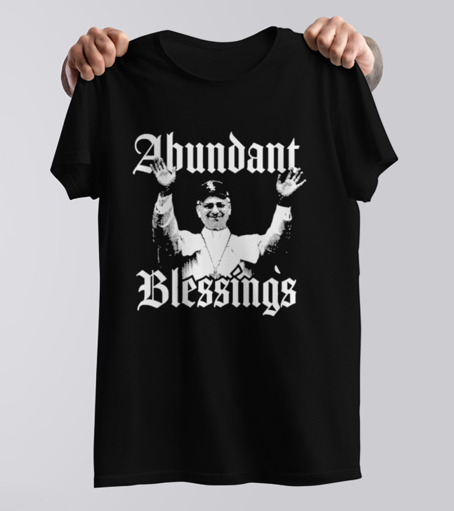 Abundant Blessings Joyful Celebration With Iconic Enthusiastic Figure Hands Raised T-Shirt