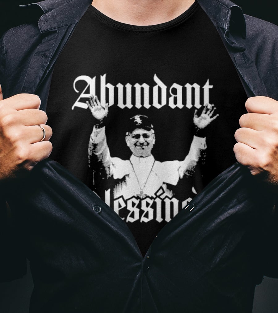 Abundant Blessings Joyful Celebration With Iconic Enthusiastic Figure Hands Raised T-Shirt