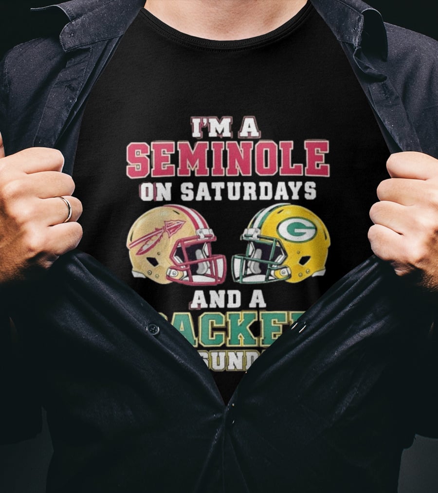 I'm A Seminole On Saturdays And A Packer On Sundays Helmet Team Spirit T-Shirt
