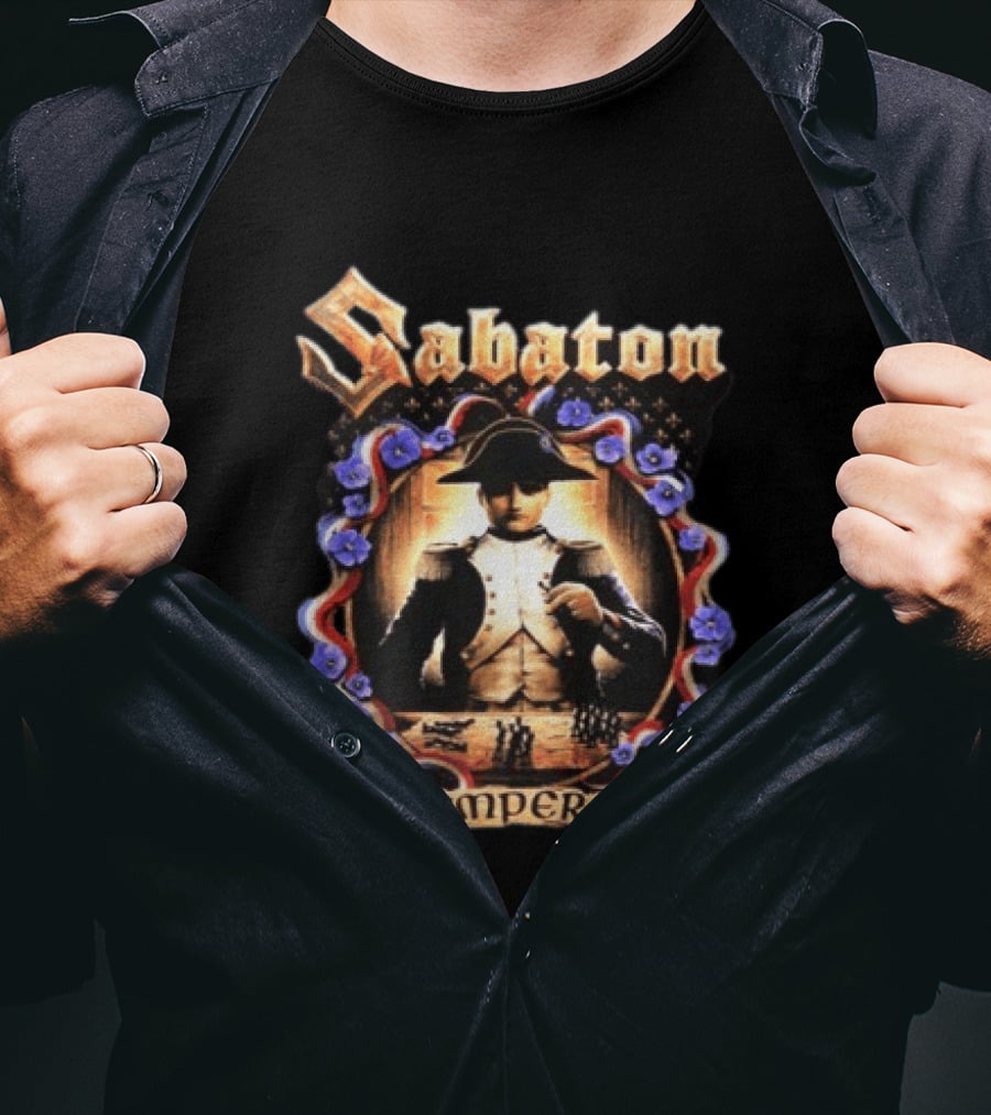 Sabaton Emperor Napoleonic Chessmaster Flower Wreath T-Shirt