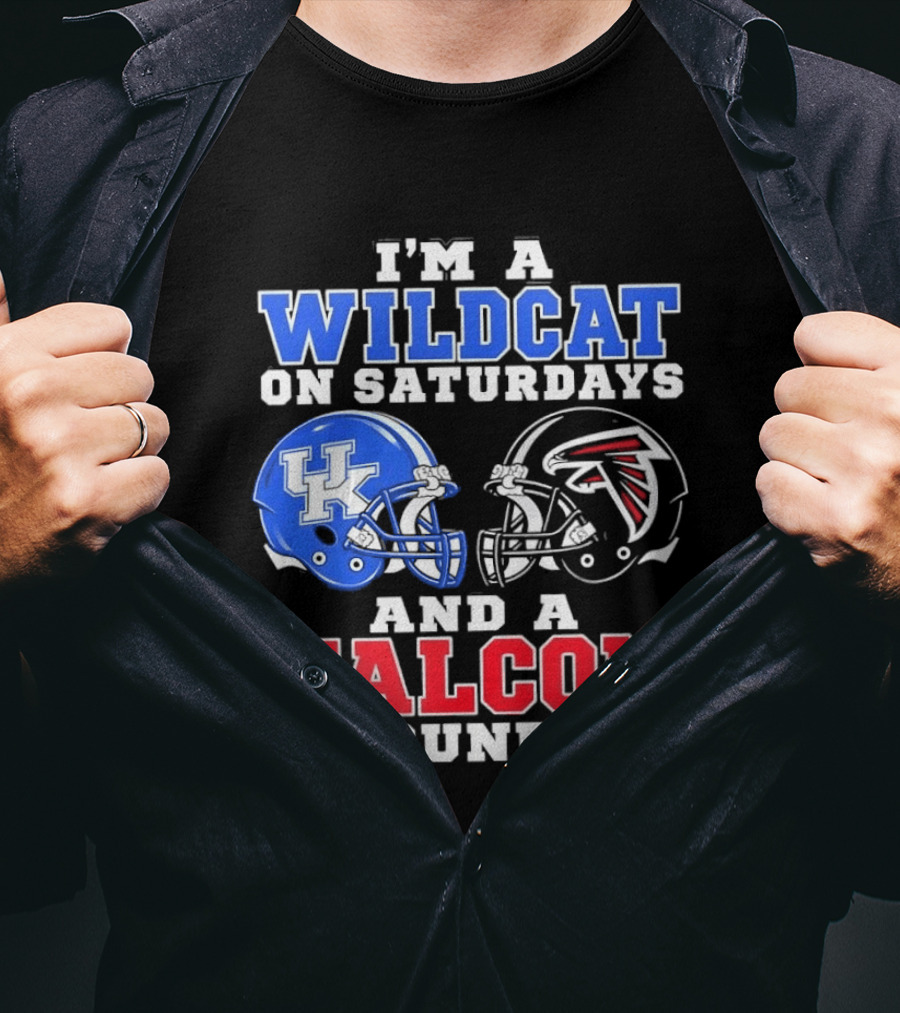 I'm A Wildcat On Saturdays And A Falcon On Sundays Kentucky And Atlanta Football Fan Gear T-Shirt
