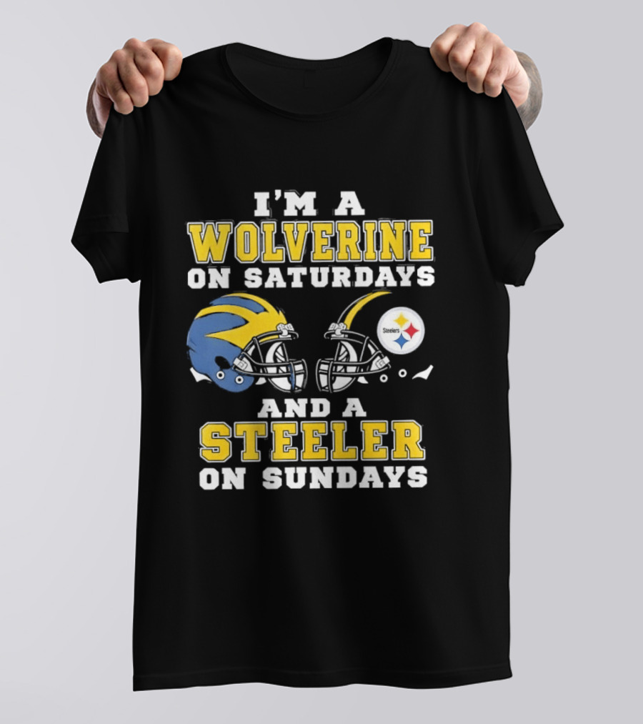 I'm A Wolverine On Saturdays And A Steeler On Sundays Football Fan Loyalty T-Shirt