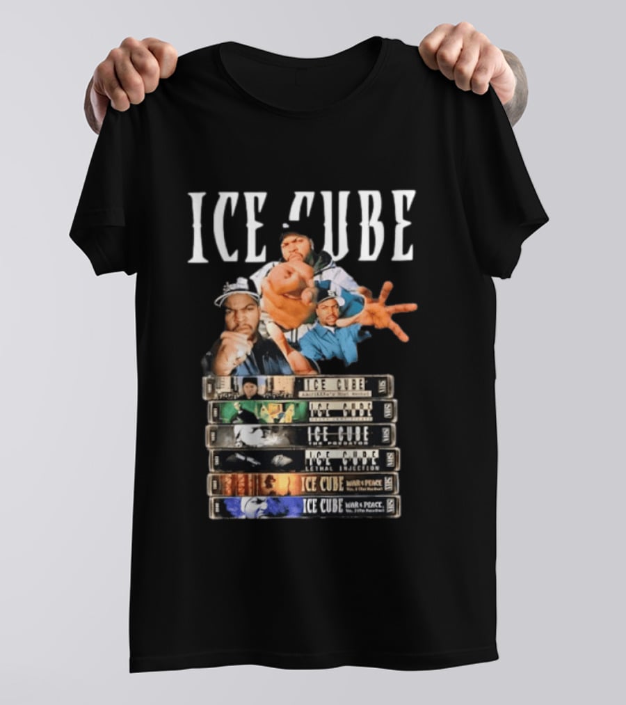 Ice Cube Albums Stack Hip Hop 90s Iconic Collection T-Shirt