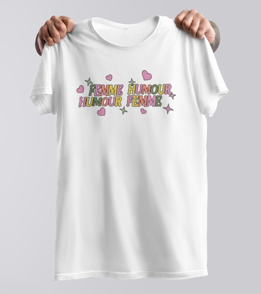 Femme Humour Humour Femme Pink Hearts And Stars T-Shirt