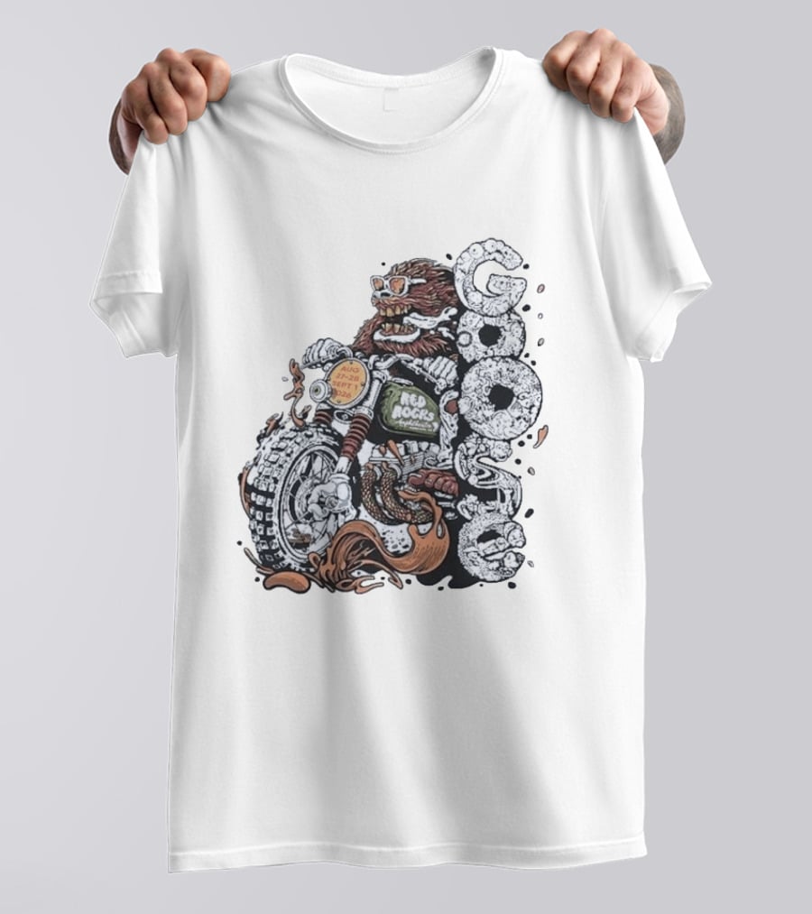 Goose Red Rocks 2026 Motorcycle Bear August September Event T-Shirt