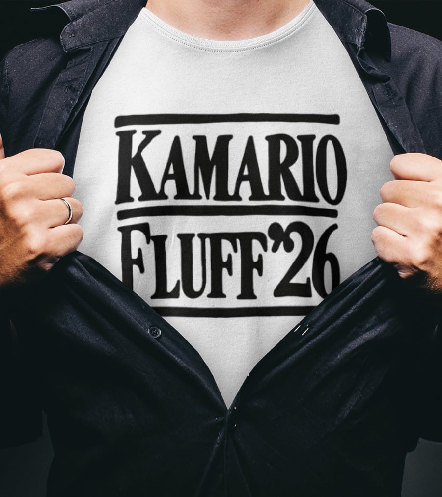 Kamario Fluff '26 Retro Style Graphic Text Bold Font T-Shirt