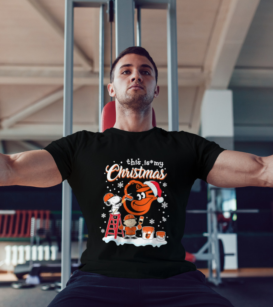 Baltimore Orioles Snoopy Woodstock Charlie Brown This Is My Christmas 2026 T-Shirt