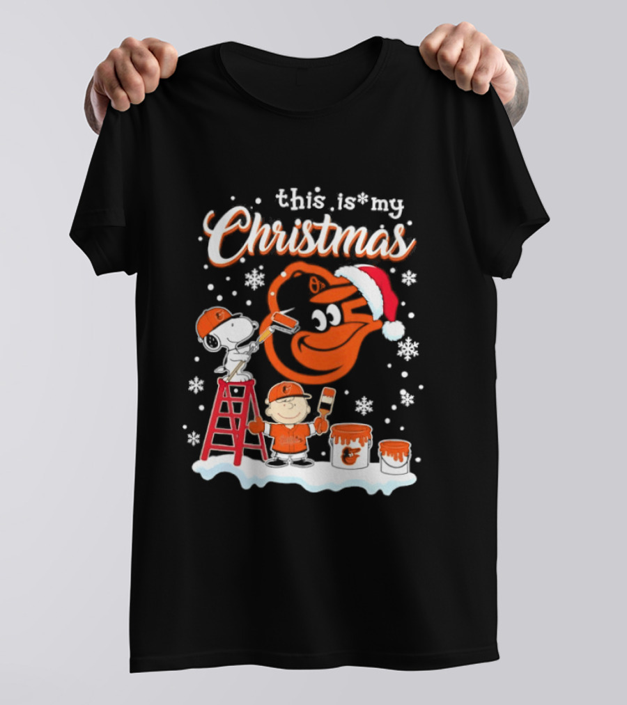Baltimore Orioles Snoopy Woodstock Charlie Brown This Is My Christmas 2026 T-Shirt
