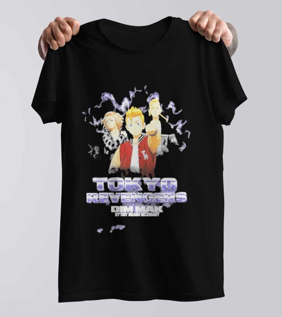 Tokyo Revengers Dim Mak By Any Means Necessary Trio Lighting T-Shirt
