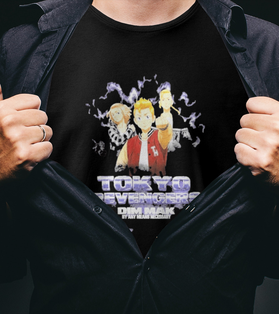 Tokyo Revengers Dim Mak By Any Means Necessary Trio Lighting T-Shirt