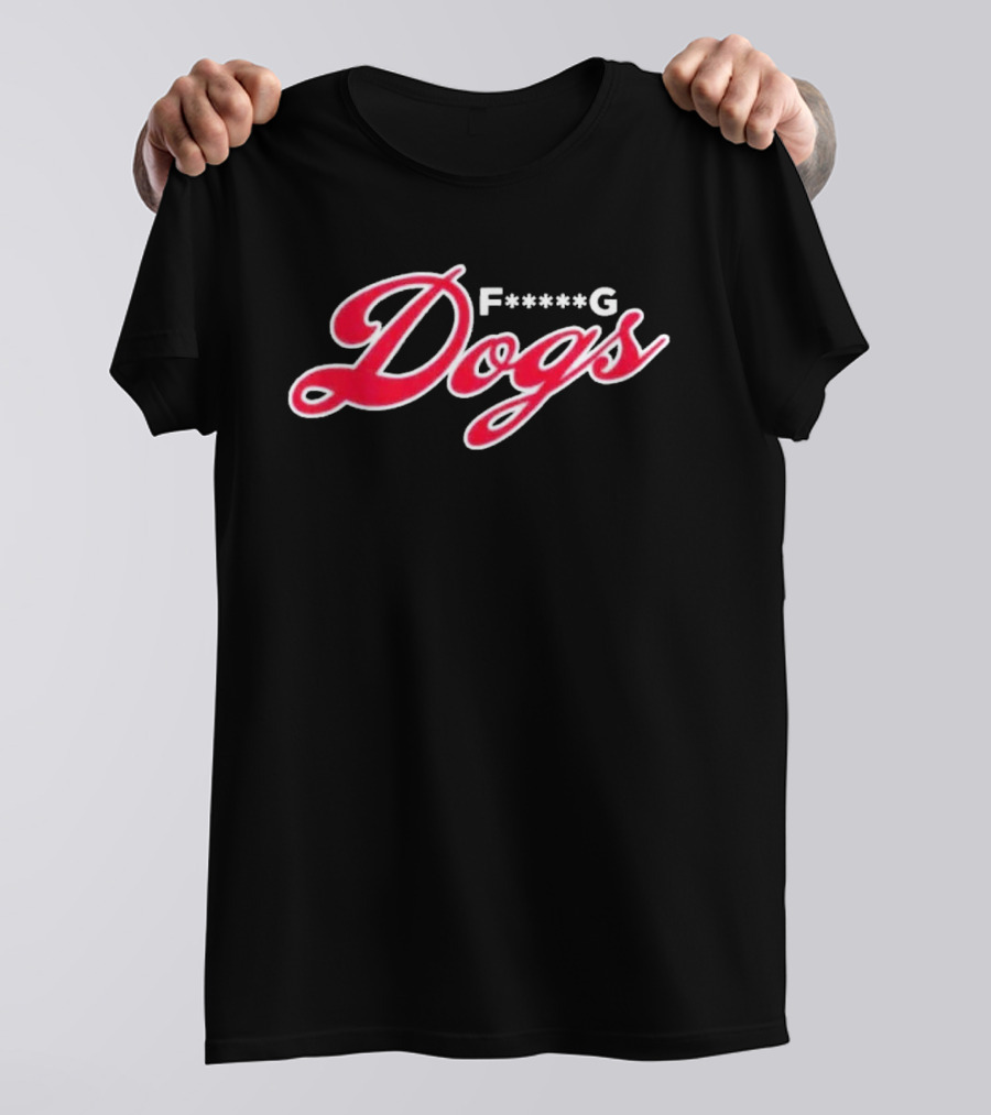 F G Dogs Red Script Bold Team Name Sportswear T-Shirt