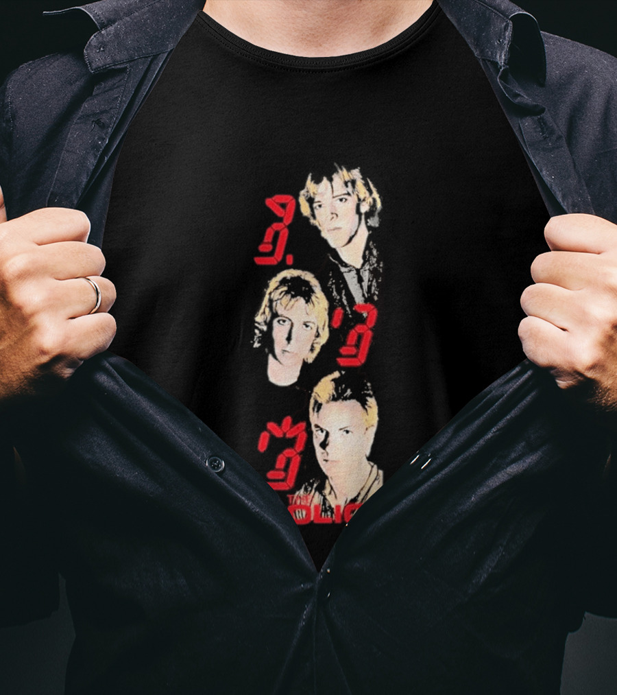 The Police Ghost In The Machine 45th Anniversary Faces Red Digital Numbers T-Shirt