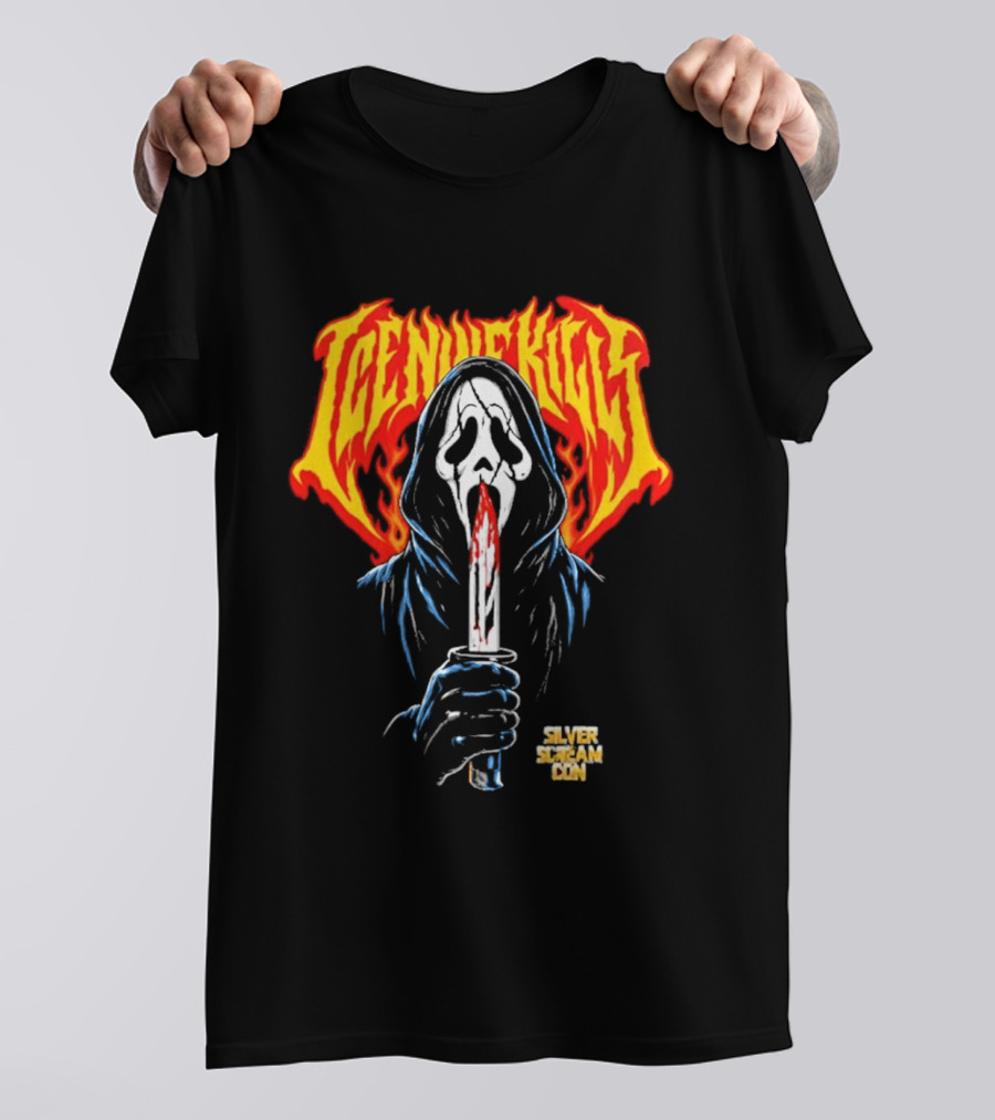 Ice Nine Kills Silver Scream Con V Ghost Mask Bloody Knife October 2 4 2026 DCU Center Worcester MA T-Shirt