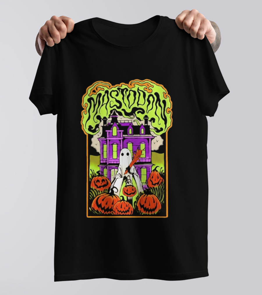 Mastodon Haunted Mansion Pumpkin Patch Halloween 2026 T-Shirt