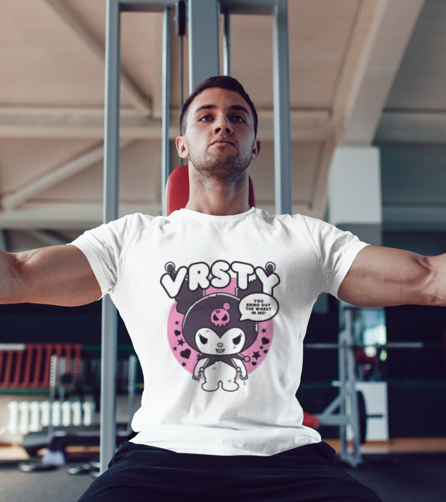 VRSTY Brawler Skull Jester Pink Circle Stars T-Shirt