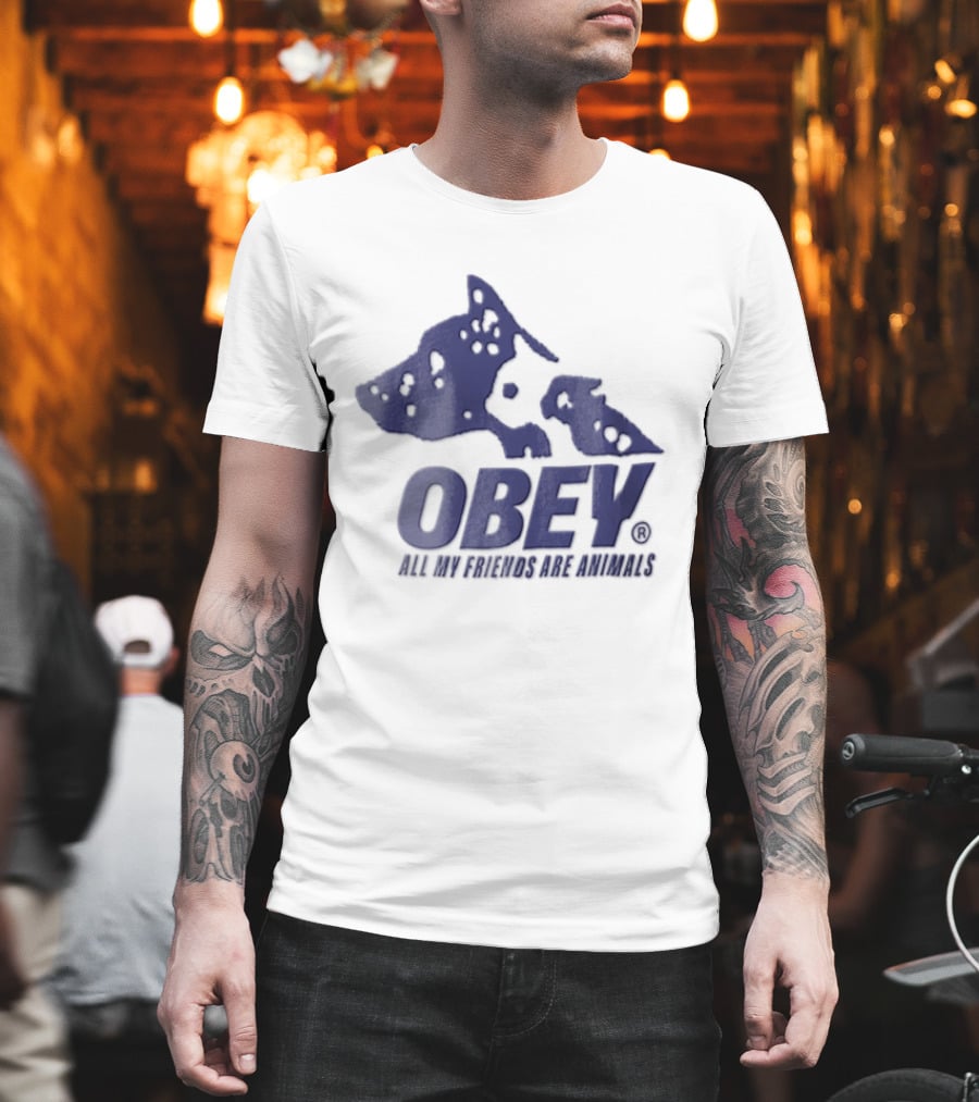Obey All My Friends Are Animals Dog T-Shirt