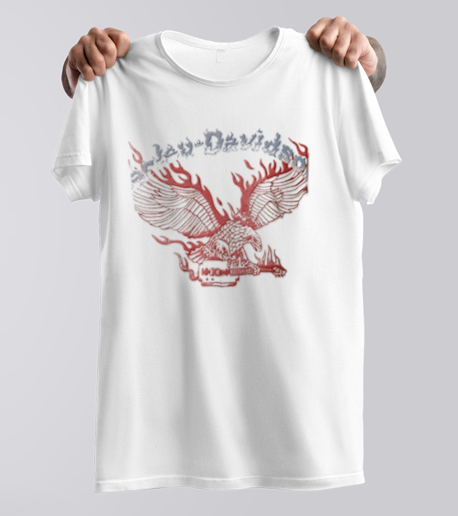 Harley Davidson Flaming Eagle Electric Guitar T-Shirt