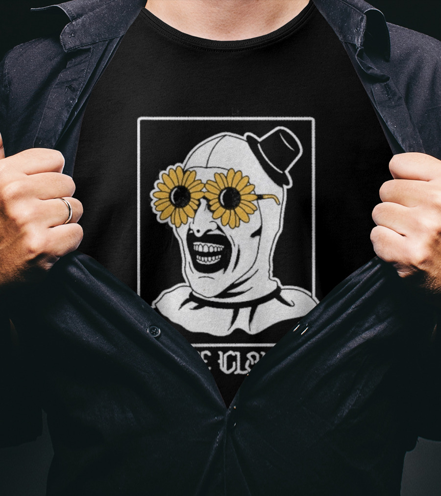 Bad Monday Heavy The Clown Sunflower Glasses Boater Hat T-Shirt