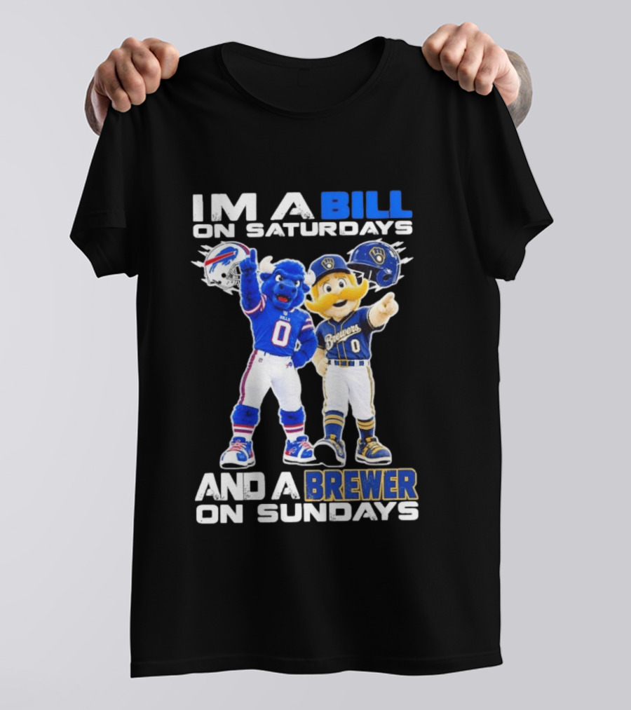 Buffalo Bills And Milwaukee Brewers Mascots Saturdays Sundays Fan Gear T-Shirt