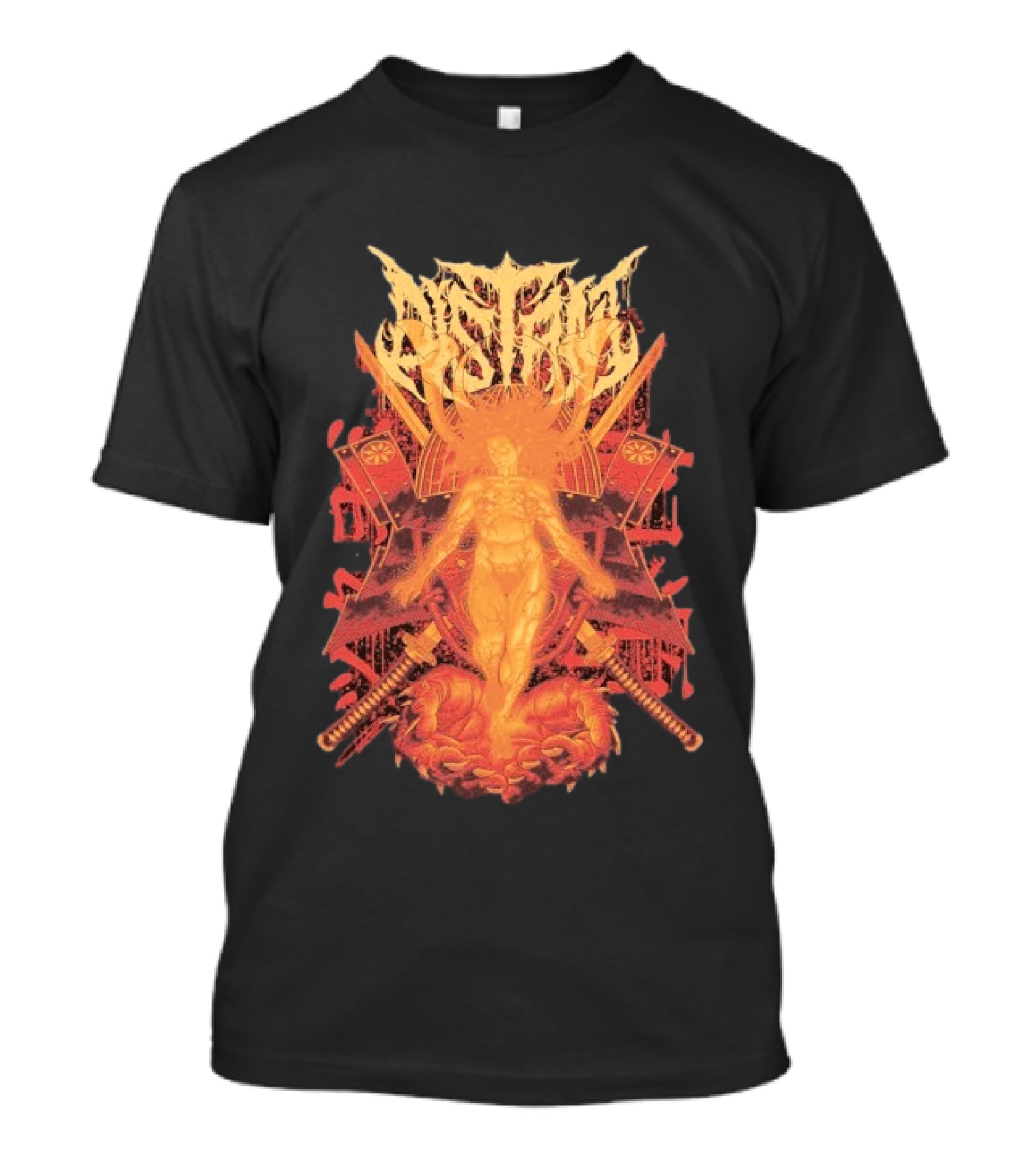 Distant Burning Daath Fiery Angelic Warrior And Swords With Flaming Sun Aesthetic T-Shirt